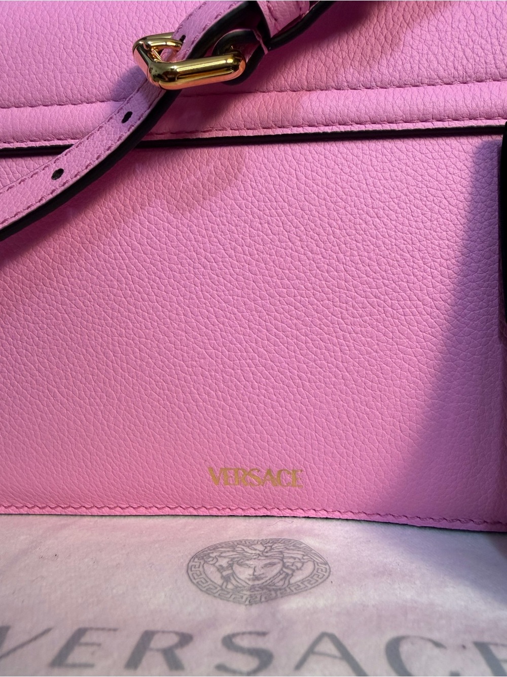 Versace La Medusa Vitello Shoulder Crossbody Bag in Pink Paradise     (A818) - Picture 11 of 16